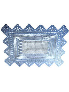 Set of 12 lace placemats Purple violet blue Polyester cottagecore grannycore